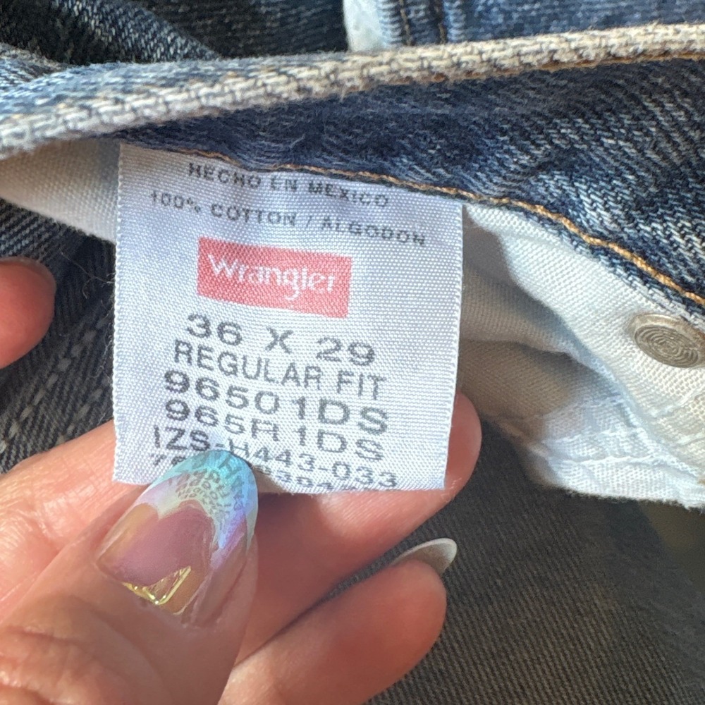 Wrangler Jeans Mens Blue Regular Fit Straight Leg Denim SIZE 36x29 - Picture 6 of 6